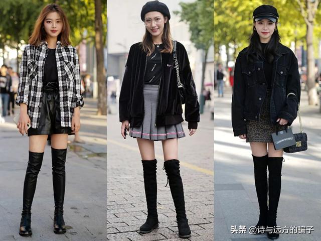 一双长筒靴配肉色丝袜好看吗