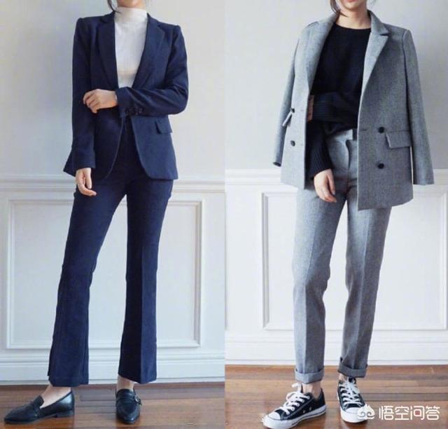 冬季女士灰色休闲西裤配什么上衣