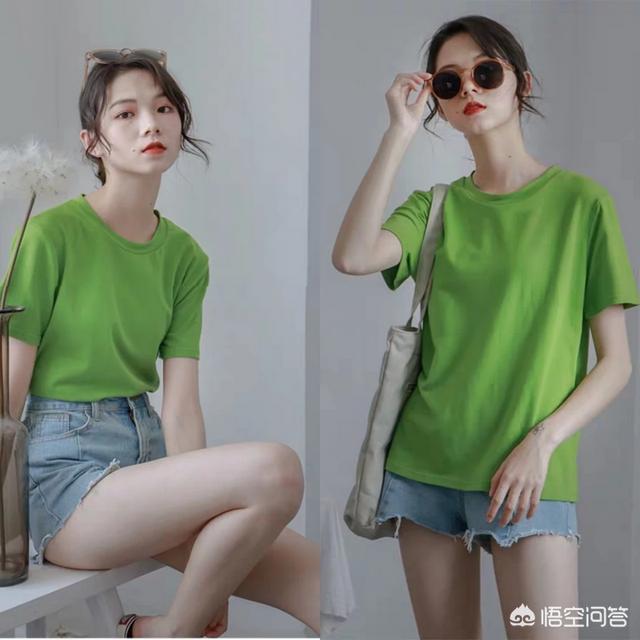 t恤来搭配牛仔短裤会显得过于普通,没有吸引力,但是换上牛油果绿色就