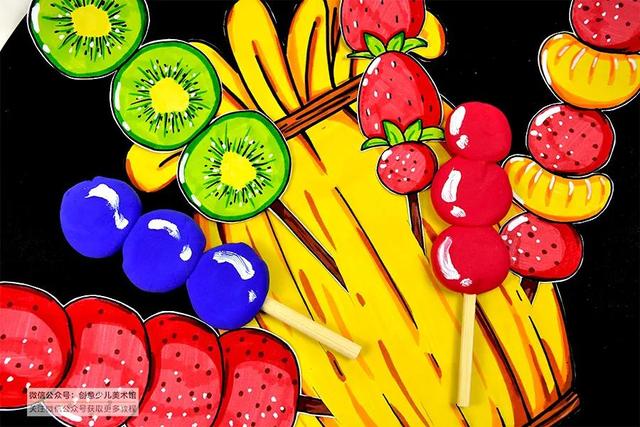 儿童画教程新年主题画来串冰糖葫芦红红火火过大年