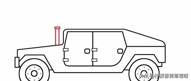 简笔画---军用汽车怎么画(军用越野车怎么画)