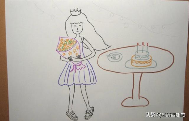 小朋友过生日简笔画图片