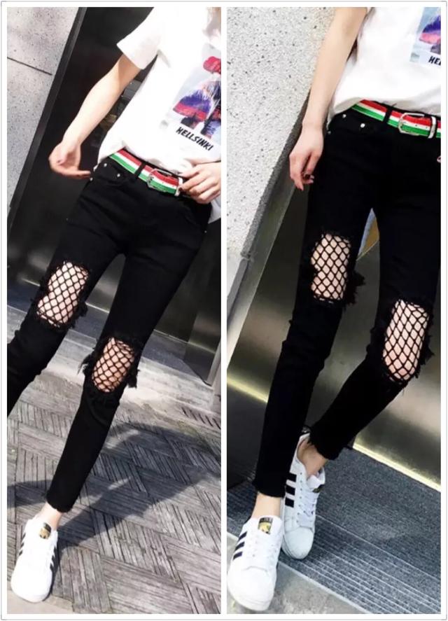 破洞牛仔裤加渔网袜今年春夏还会流行吗